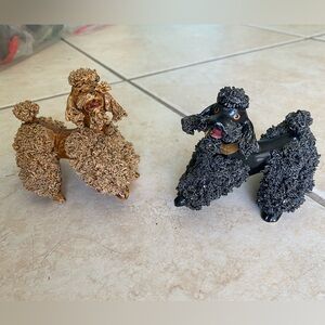 Set of two vintage spaghetti poodle figurines from Japan